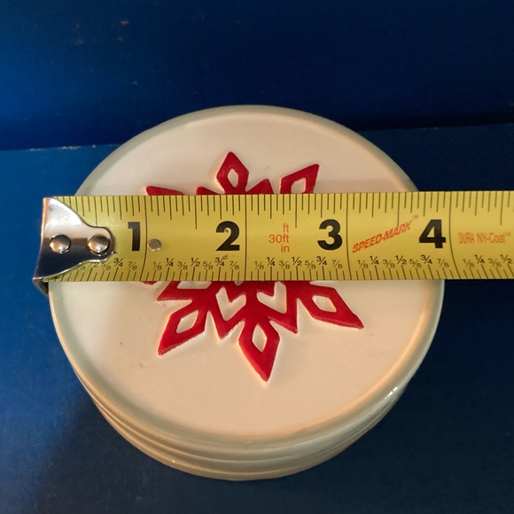 Set of 4 Snowflake Coasters - Red and Blue Accents - Picture 14 of 15